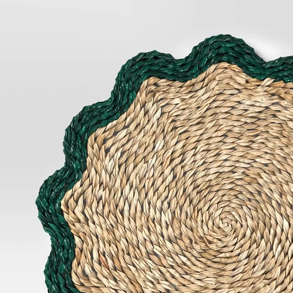 2pk Woven Seagrass Charger Placemat Green - Threshold